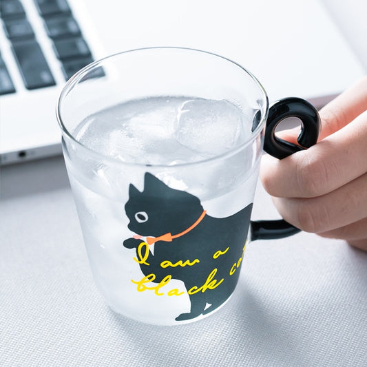 Cute Cat Glass Juice Coffee Cup