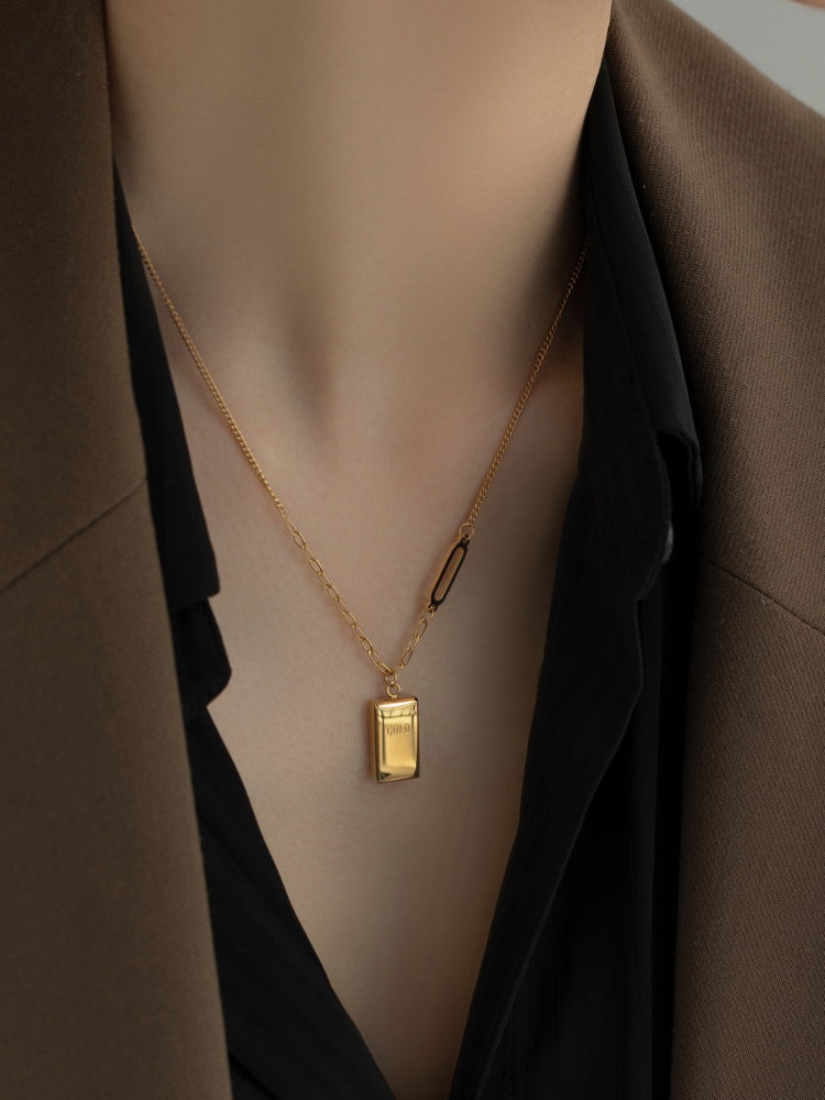 Gold Bar Necklace Pendant Necklace