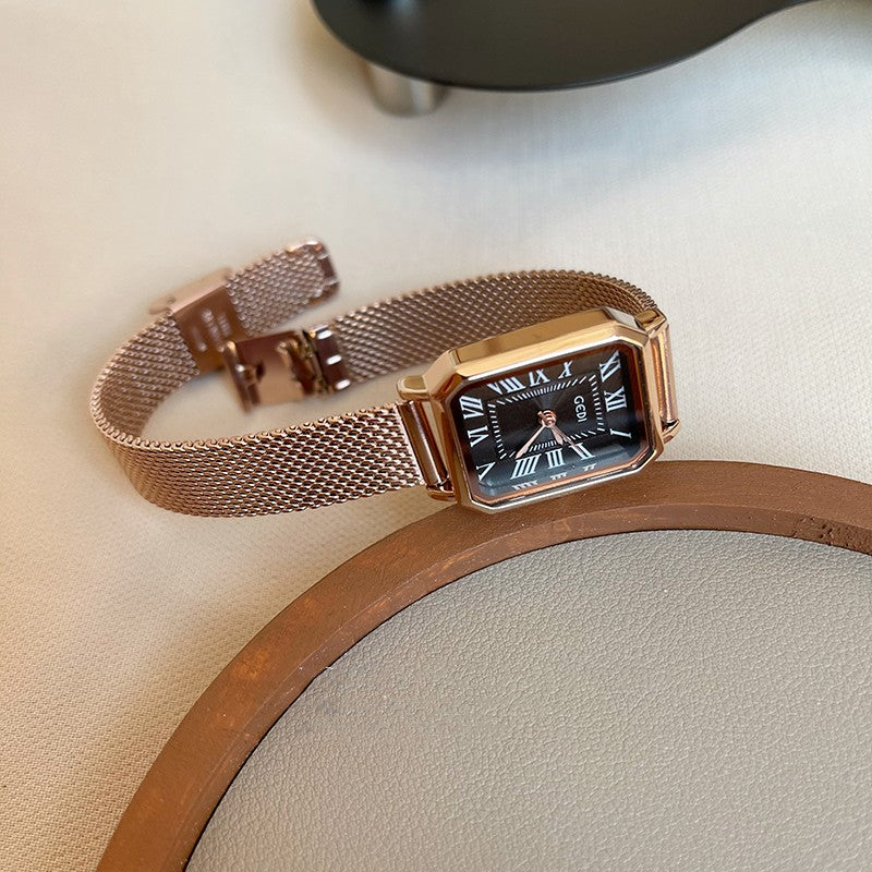 Square Dial Retro Quartz Watch