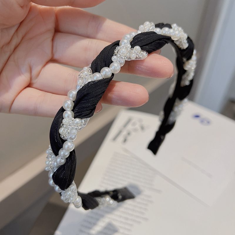 Vintage Pearl Beaded Woven Headband