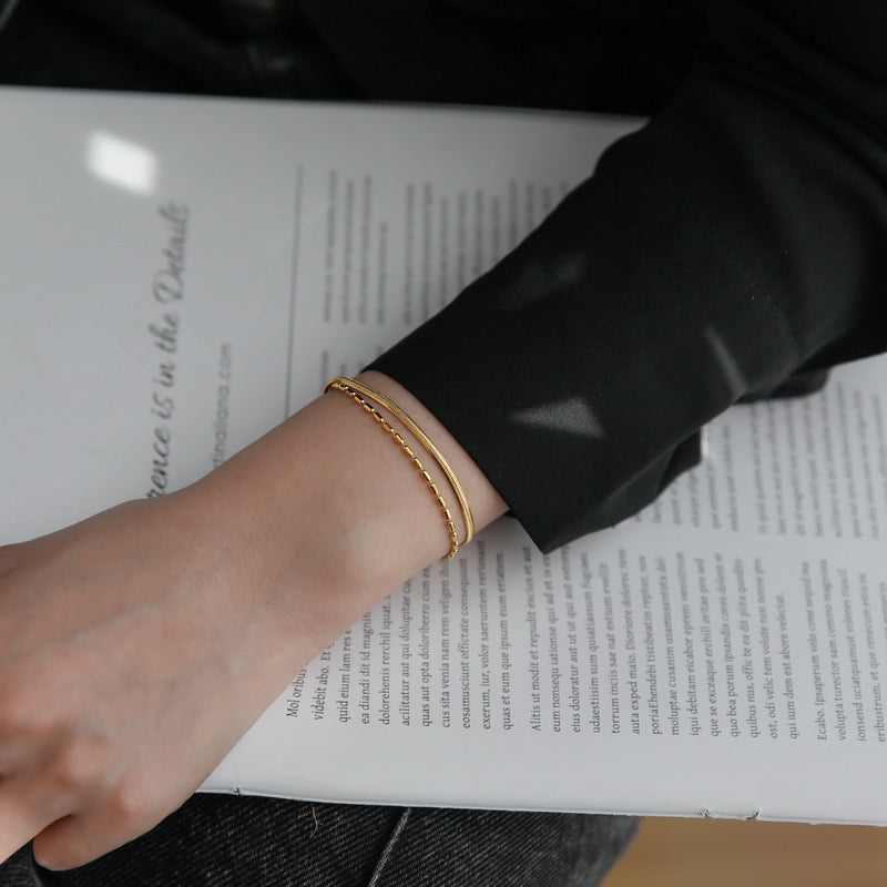 Double-layer Gold Chain Bracelet