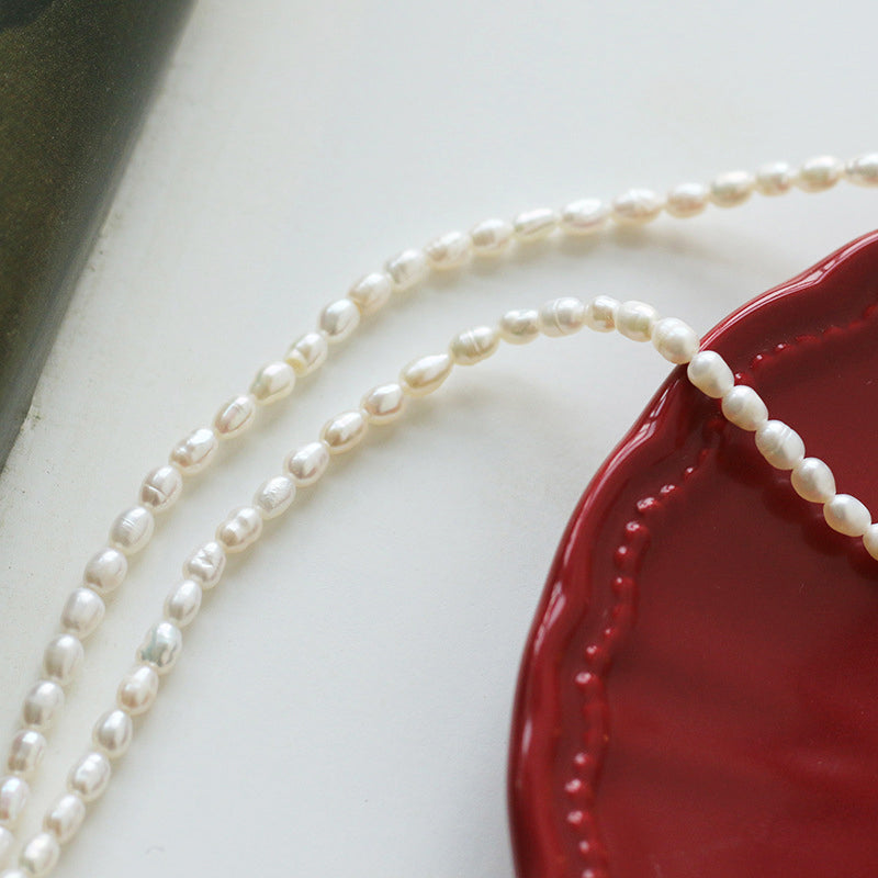 Gold Sculptural Crescent Pendant Pearl Necklace