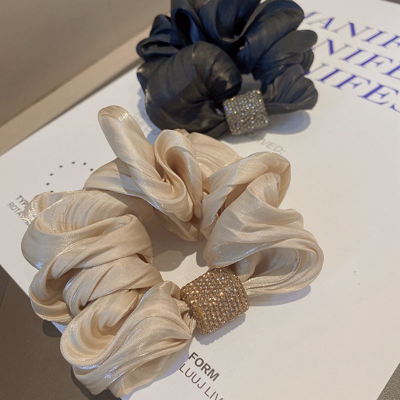 Rhinestone Silk Satin Hair Scrunchies