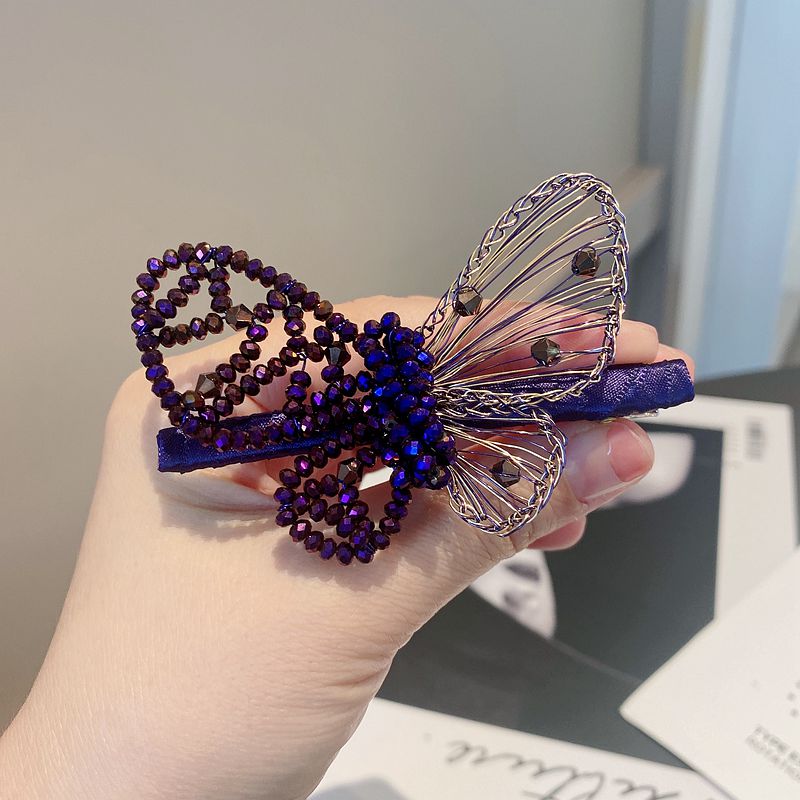 Crystal Beaded Butterfly Hair Clips