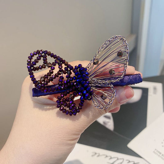 Crystal Beaded Butterfly Hair Clips