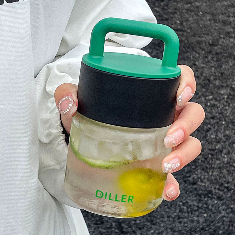 Glass Water Bottle with Handle