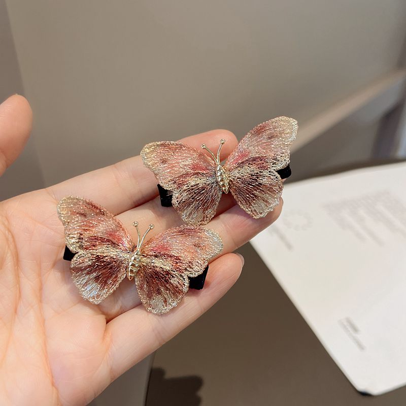 Set of 2 Lace Embroidery Butterfly Hair Clips