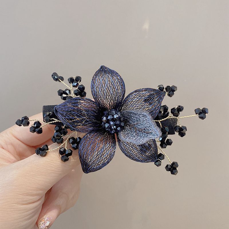 Handmade Woven Flower Snap Hair Clip