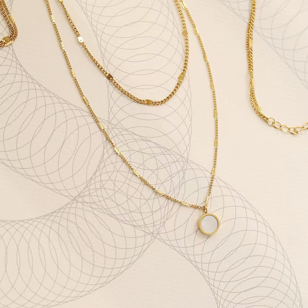 Shell Pendant Double-layer Chain Necklace