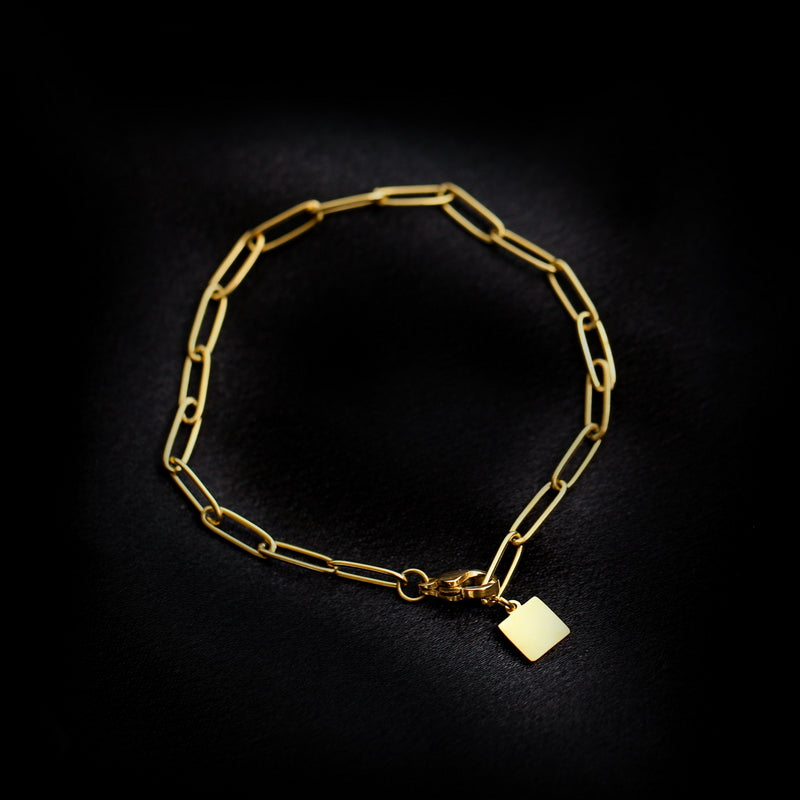 Gold Square Link Bracelet