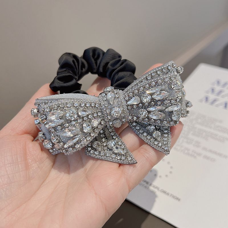 Rhinestone Crystal Bow Hair Scrunchy Hair Clip