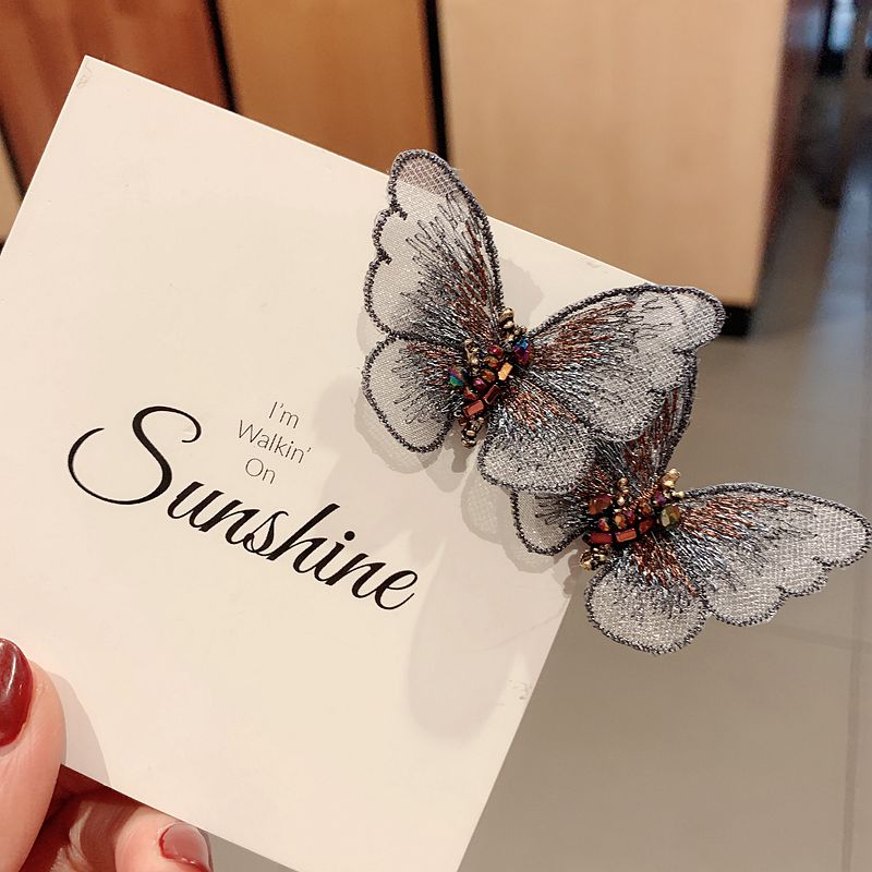 Embroidery Two Butterflies Hair Clip