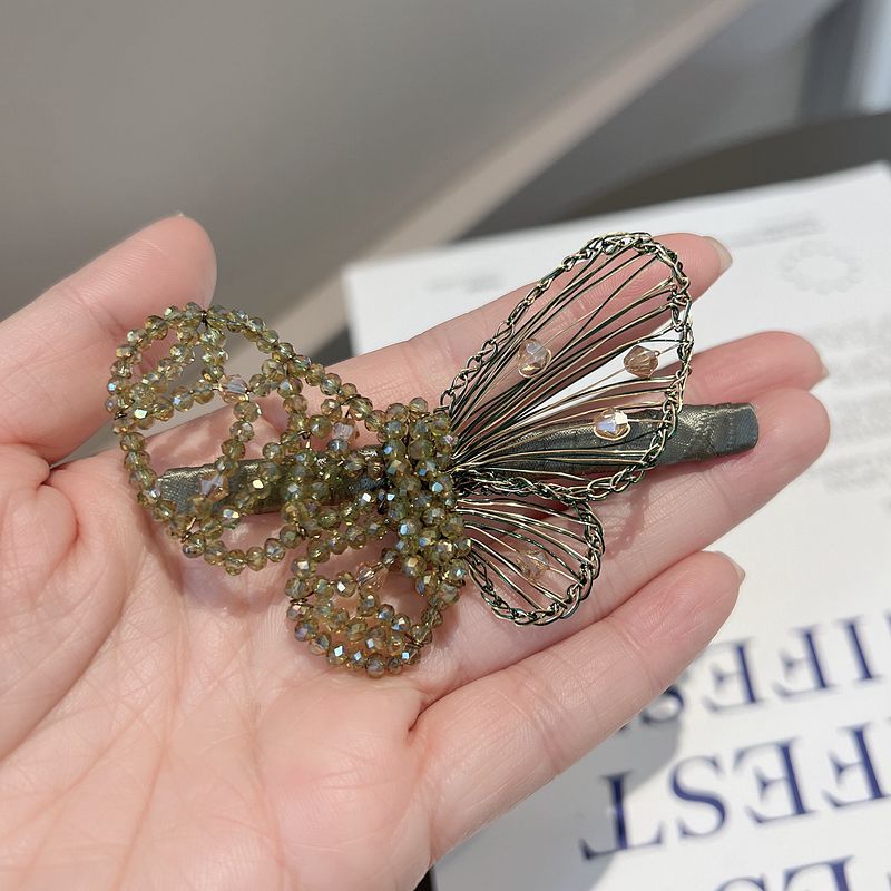 Crystal Beaded Butterfly Hair Clips
