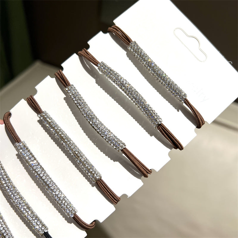 Rhinestone Elastic Hair Ties Pack 10