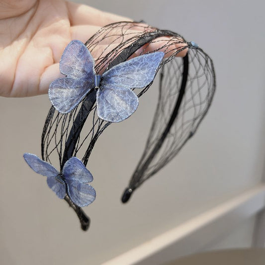 Butterfly Black Mesh Wide Headband