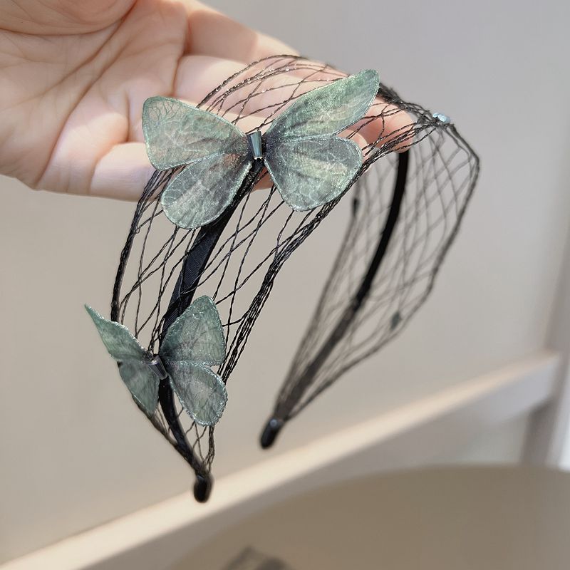Butterfly Black Mesh Wide Headband