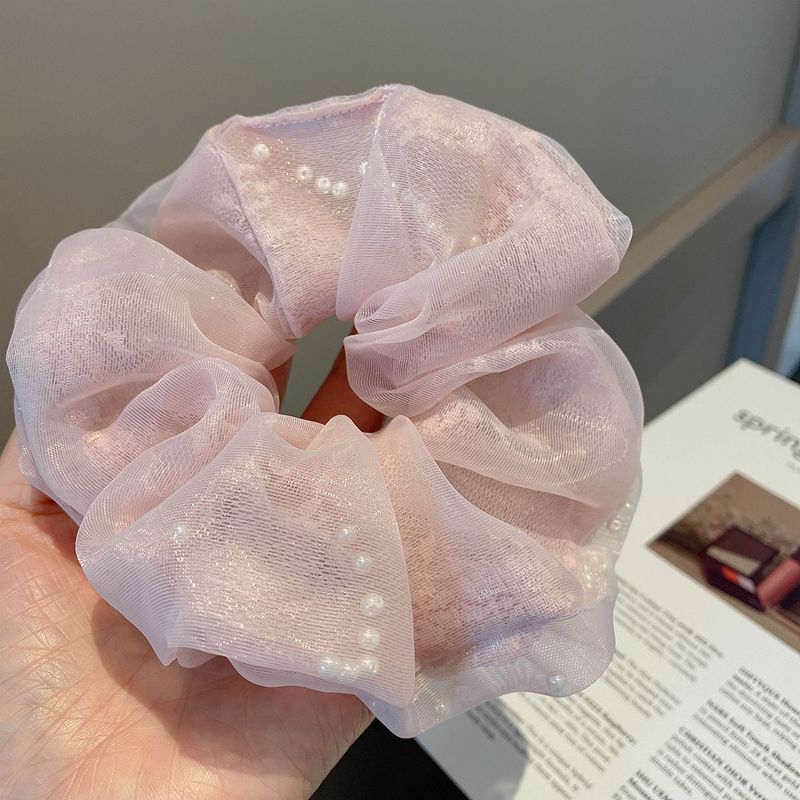 Organza Lace Pearl Hair Scrunchies