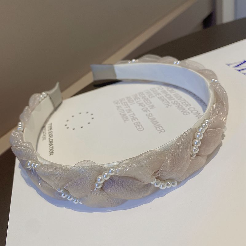 Organza Pearl Beading Woven Headband