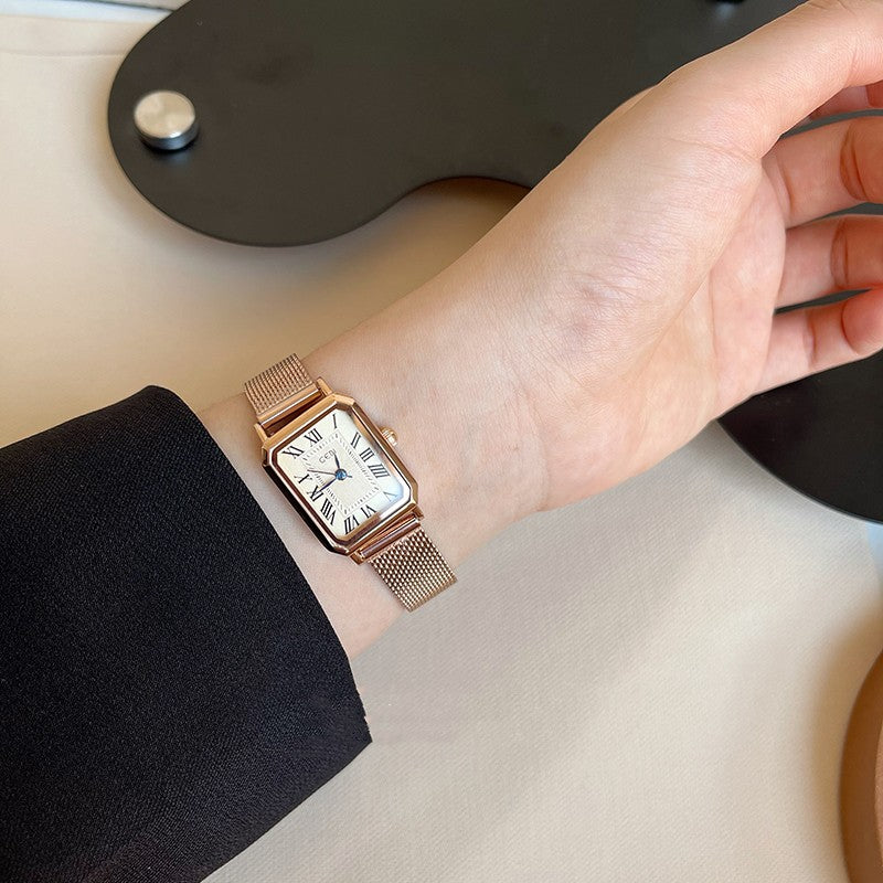 Square Dial Retro Quartz Watch