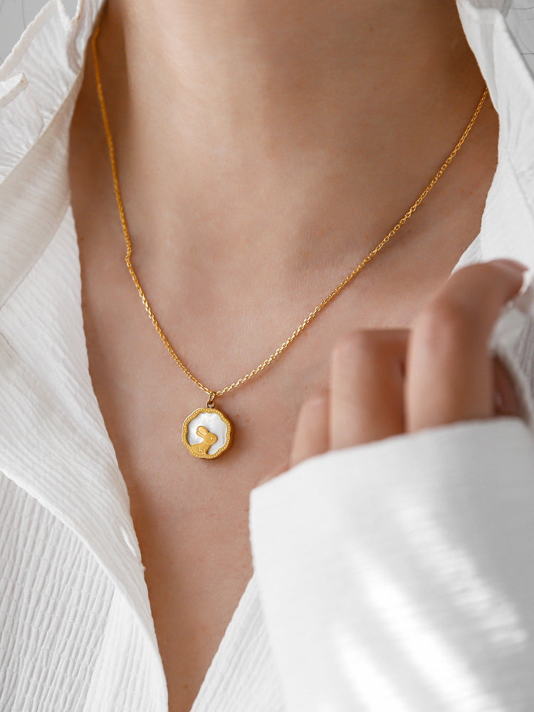 Bunny Natural Shell Pendant Necklace