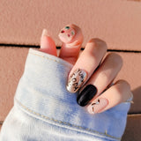Load image into Gallery viewer, Rock Style Black Gold Short Press on Nails
