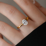 Load image into Gallery viewer, 18K Gold Plated Oval Zircon Ring