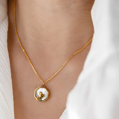 Bunny Natural Shell Pendant Necklace