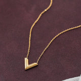 Load image into Gallery viewer, Gold V-shaped Pendant Necklace