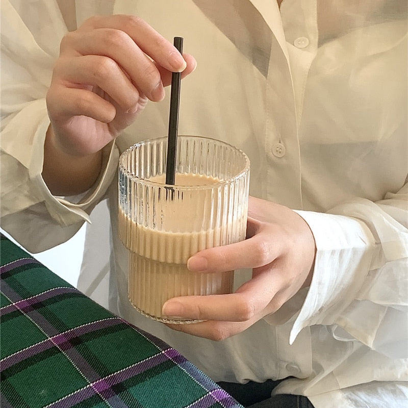 300ml Aesthetic Glass Milk Coffee Cup