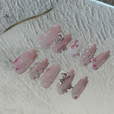 Load image into Gallery viewer, Y2K Style Pink Ballerina French Press on Nails