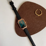 Load image into Gallery viewer, Vintage Square Dial Leather Strap Watch