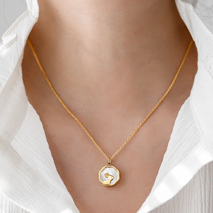 Bunny Natural Shell Pendant Necklace