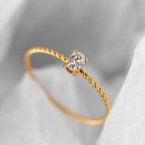 Load image into Gallery viewer, Twisted Dainty Zircon Ring