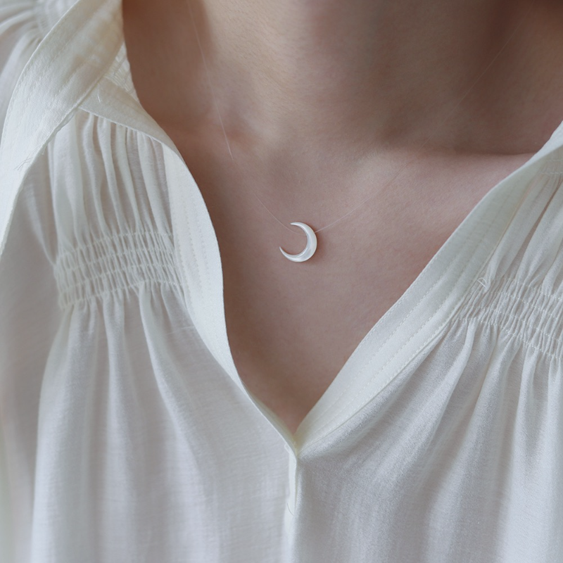 Natural Shell Crescent Invisible Necklace