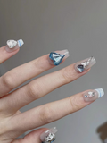 Load image into Gallery viewer, Blue Heart Crystals Swarovski Nails Set