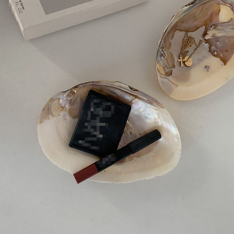 Natural Oyster Shell with Pearl Jewelry Storage Tray