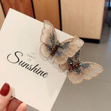 Load image into Gallery viewer, Embroidery Two Butterflies Hair Clip