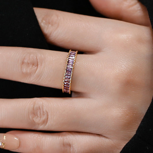 Purple Zircon Adjustable Ring