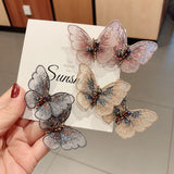 Load image into Gallery viewer, Embroidery Two Butterflies Hair Clip