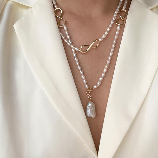 Natural Pearl Beading Long Necklace