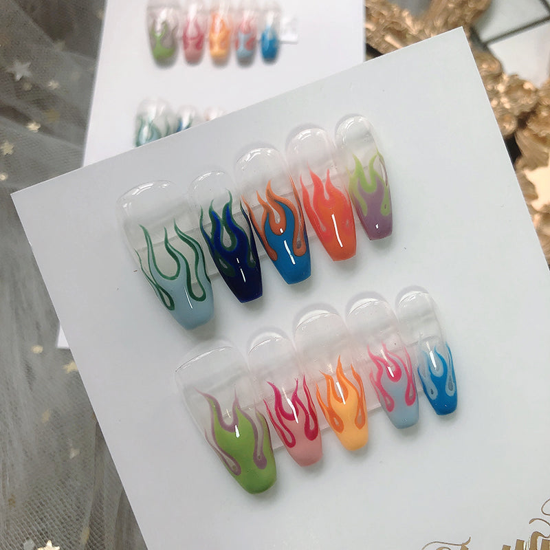 Trendy Flame Ballerina Press on Nails