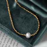 Load image into Gallery viewer, Natural Pearl Small Gold Beads Choker