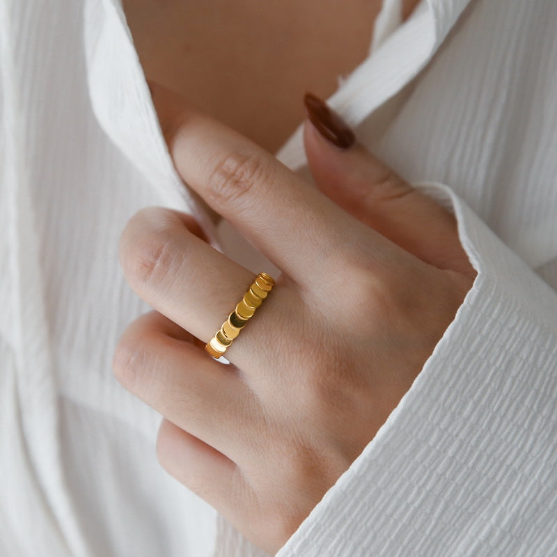 Gold Scaly Structure Band Ring