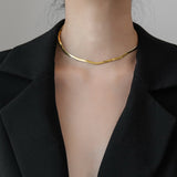 Load image into Gallery viewer, Gold Herringbone Chain Necklace