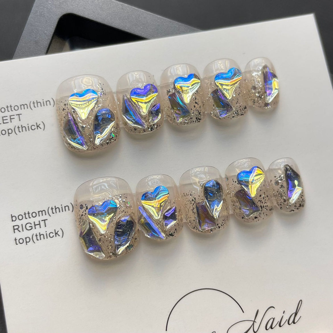 Glittering Large Crystals Press on Fake Nails