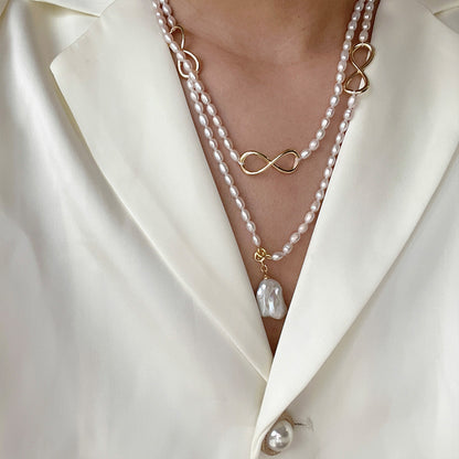 Natural Pearl Beading Long Necklace