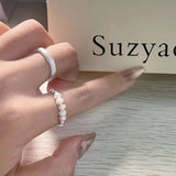 Load image into Gallery viewer, 925 Sterling Silver Pearl Beads Ring