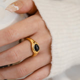 Load image into Gallery viewer, Black Agate Bold Ring
