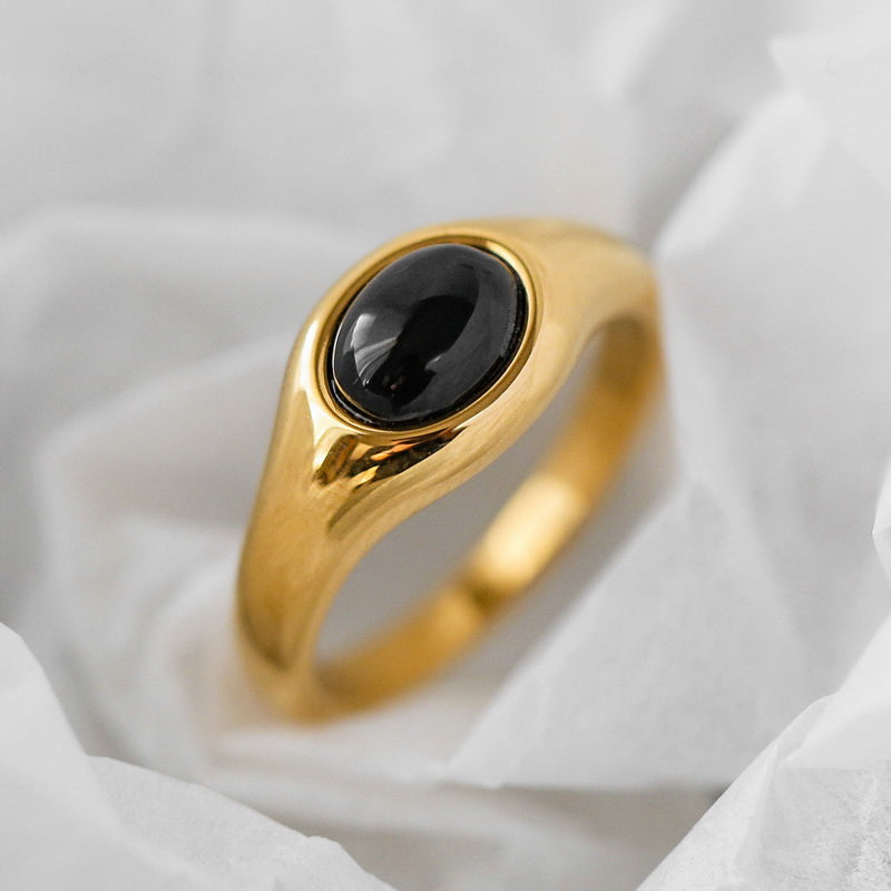 Black Agate Bold Ring