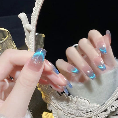 Blue Moon Light Press On Nails